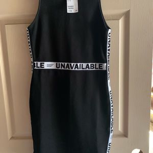 Black “unavailable” dress